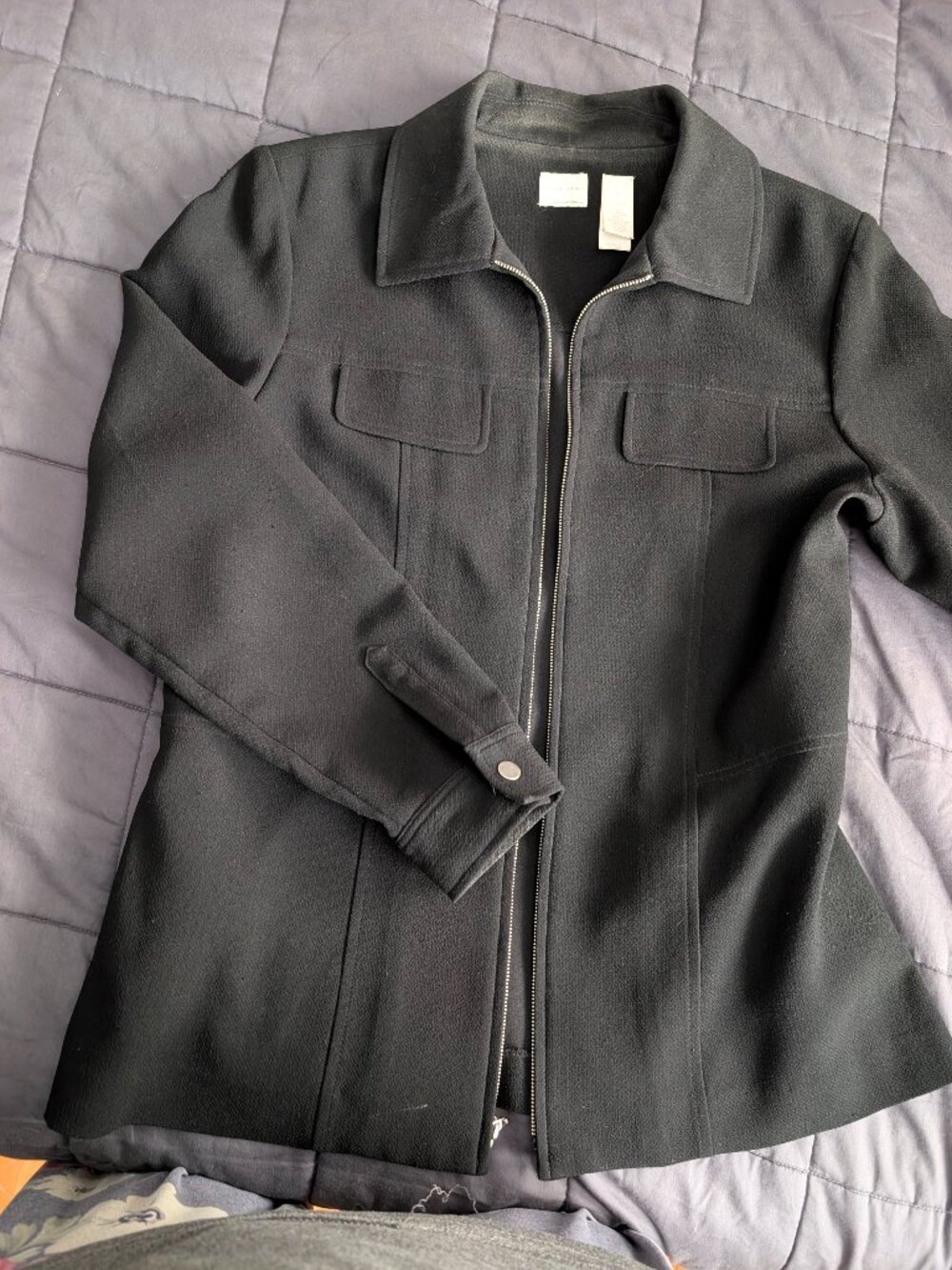 Emma James by Liz Claiborne Black Jacket Size 14 - Zipper Only Needs New Pin